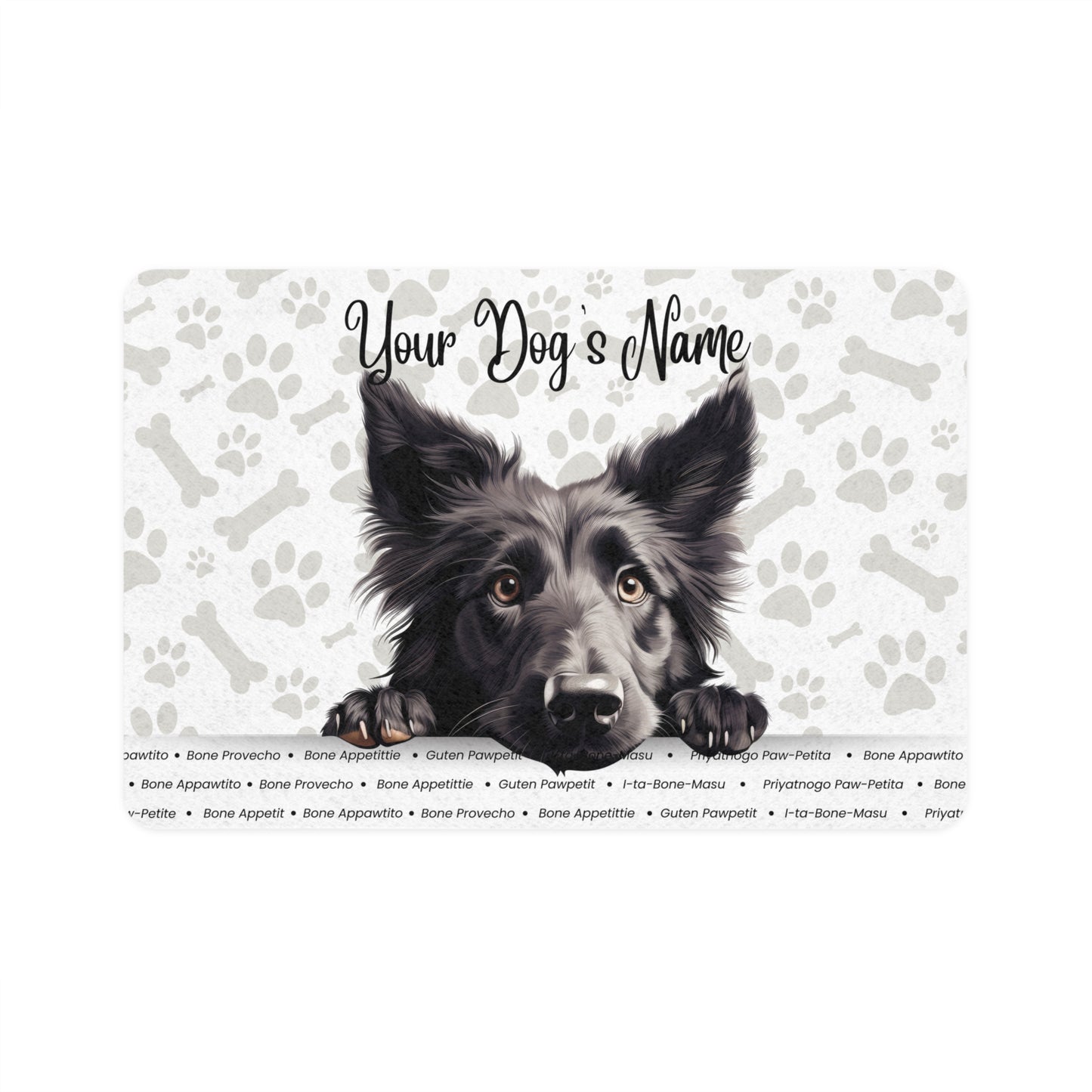 Belgian Sheep Dog Personalized Dog Food Mat, Custom Pet Feeding Mat, Animal Lover Gift, Dog Owner Accessory, Stylish Pet Decor