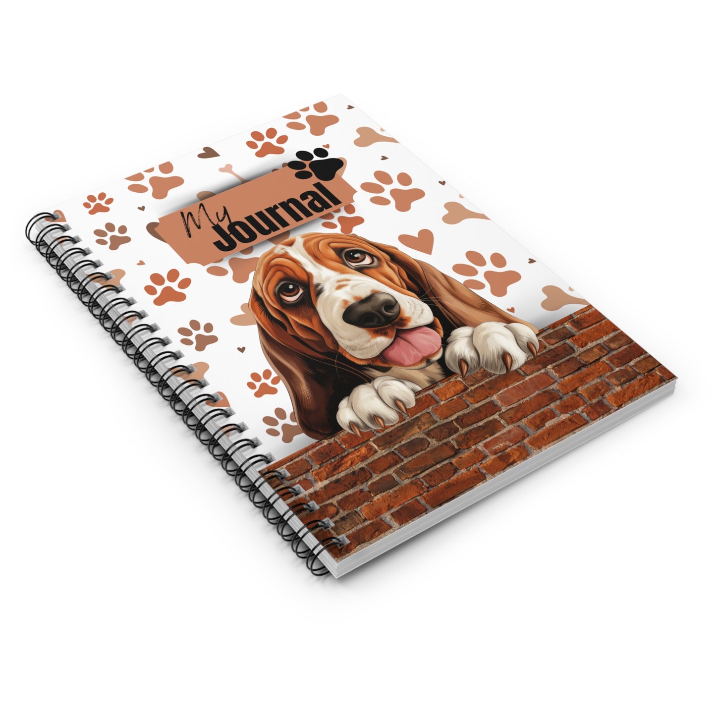 Basset Hound Spiral Notebook - Ruled Line