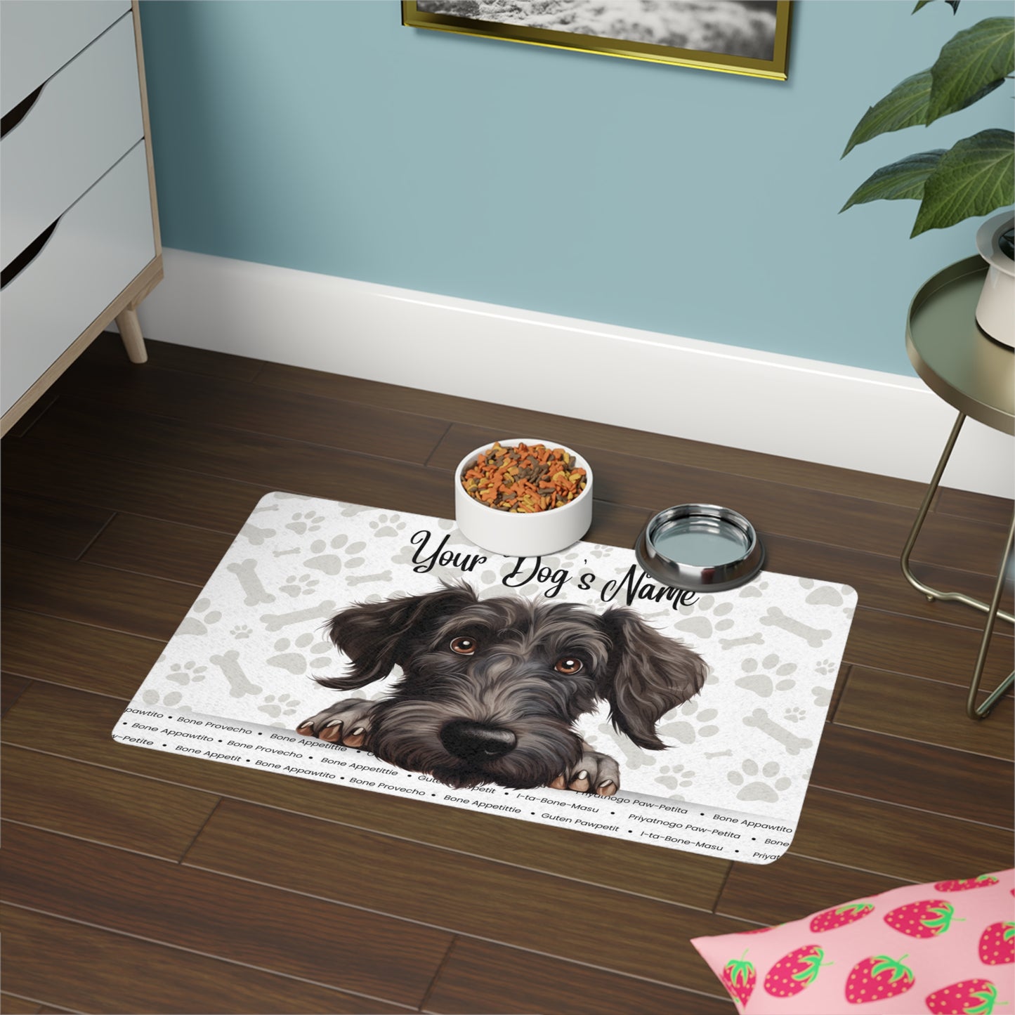 Scottish Deerhound Personalized Pet Food Mat, Custom Dog Food Mat, Dog Feeding Mat, Cute Pet Mat, Dog Lovers Gift