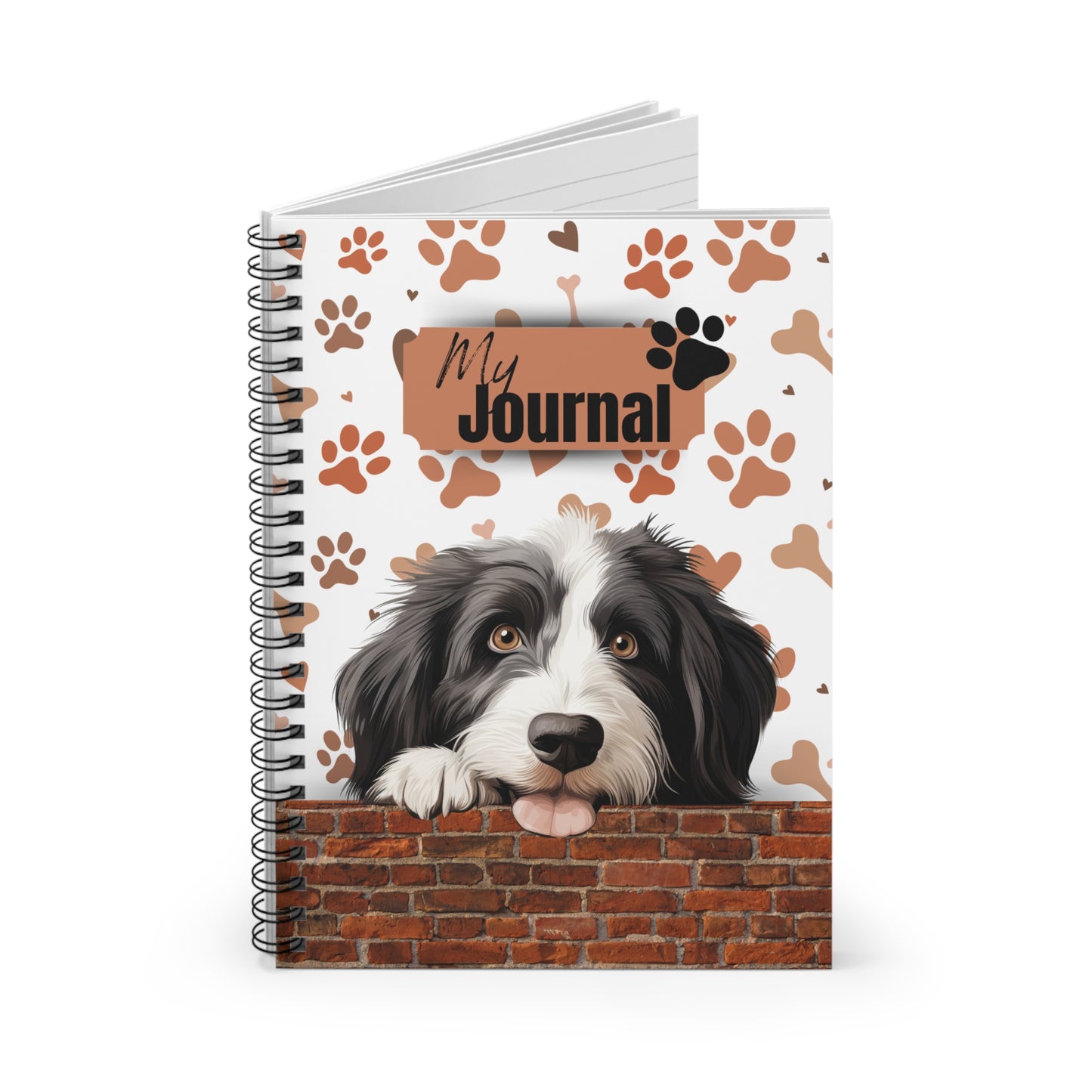 Bearded Collie Spiral Notebook - Ruled Line