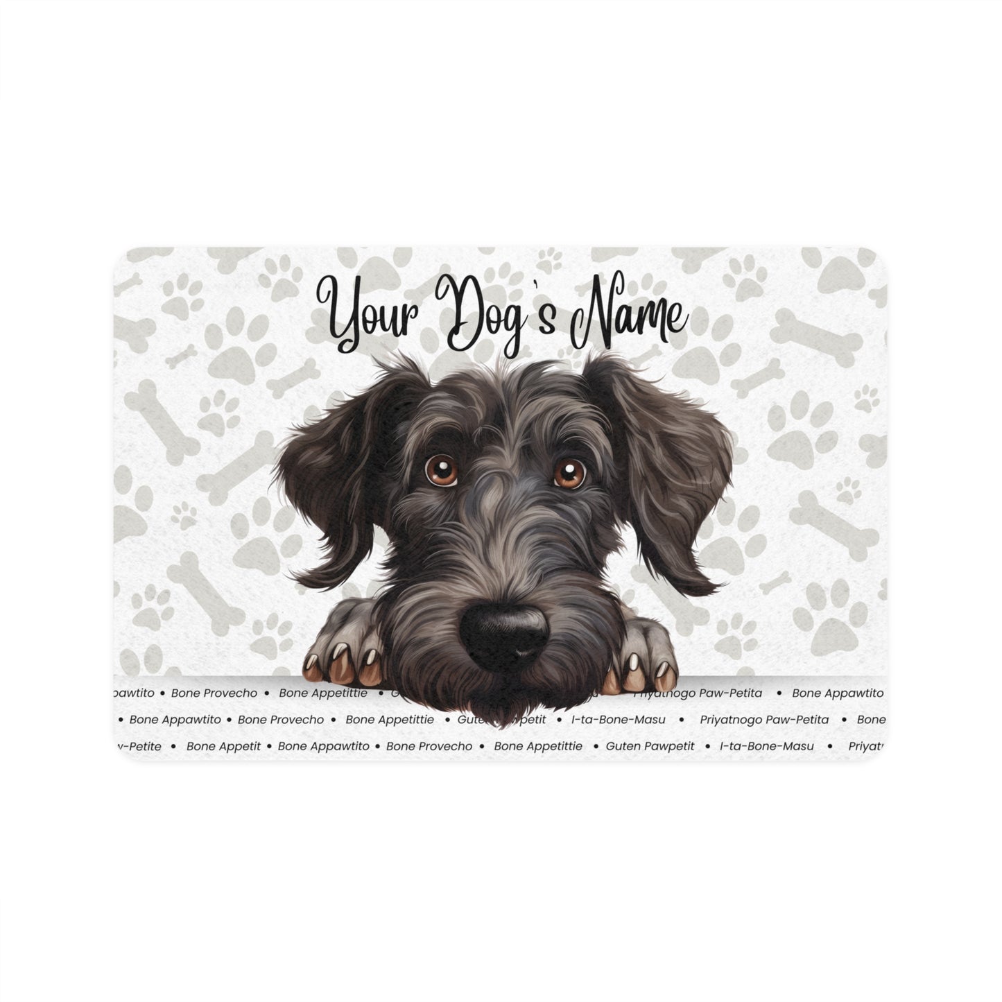Scottish Deerhound Personalized Pet Food Mat, Custom Dog Food Mat, Dog Feeding Mat, Cute Pet Mat, Dog Lovers Gift