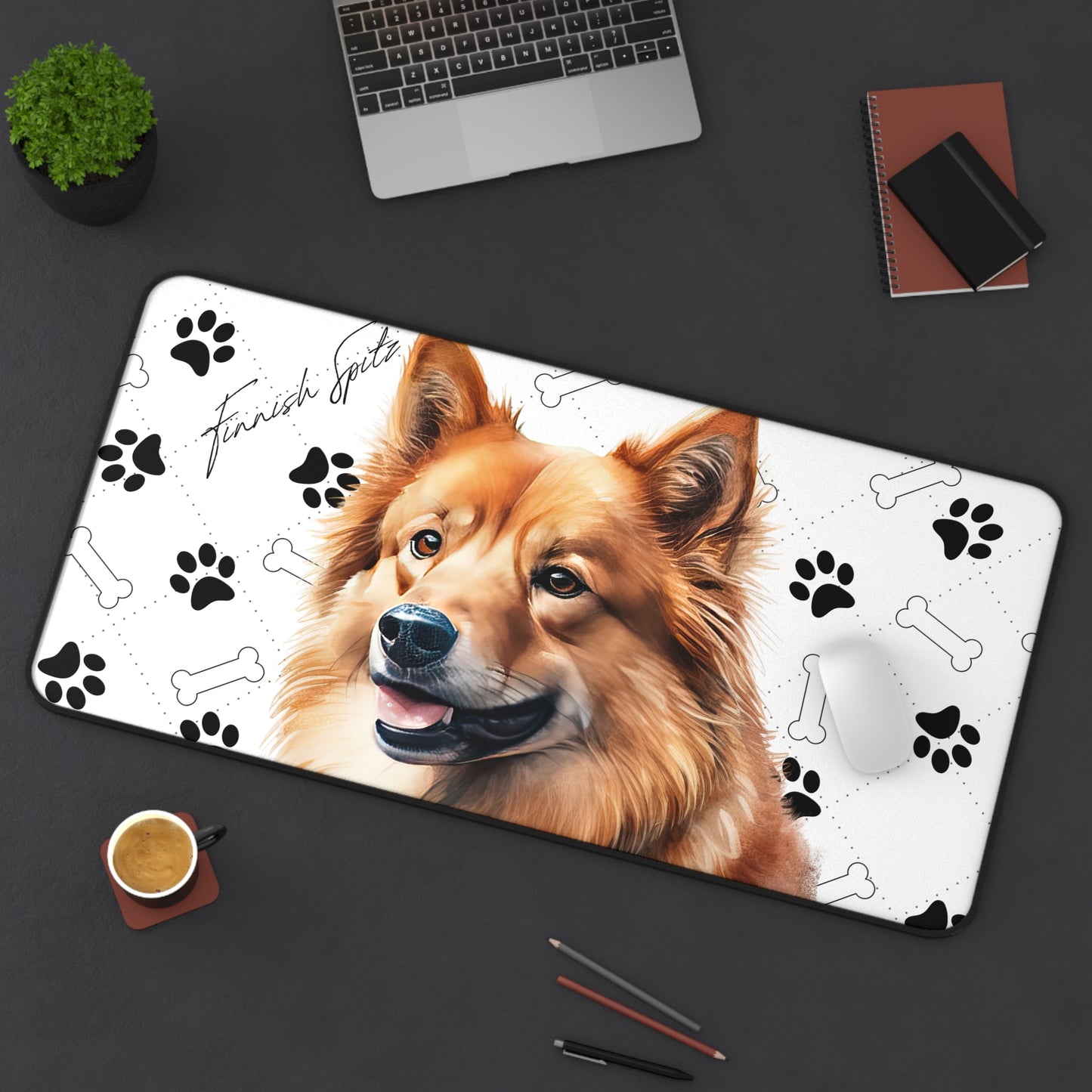Finnish Spitz Desk Mat