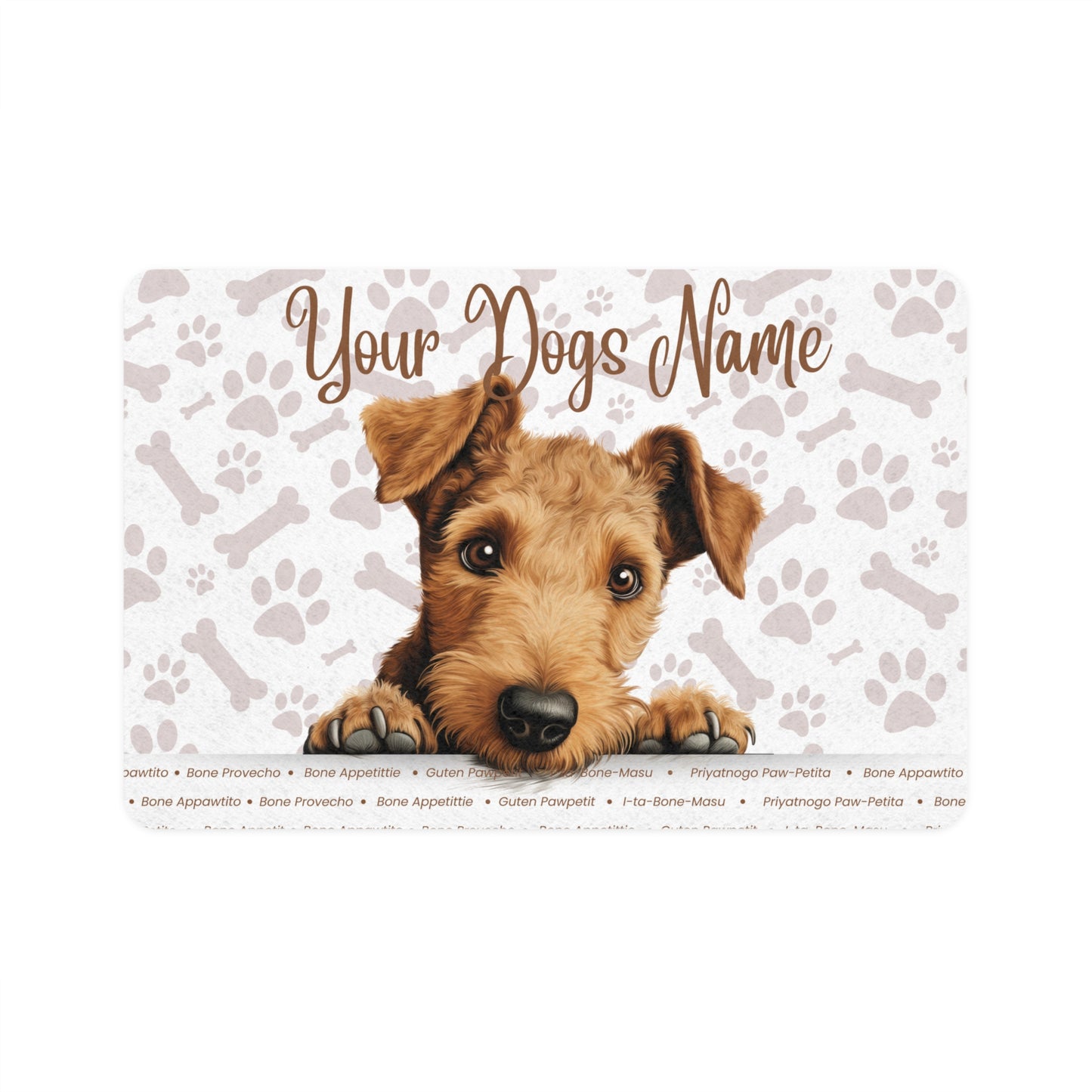 Lakeland Terrier Personalized Pet Food Mat, Custom Dog Food Mat, Dog Feeding Mat, Cute Pet Mat, Dog Lovers Gift