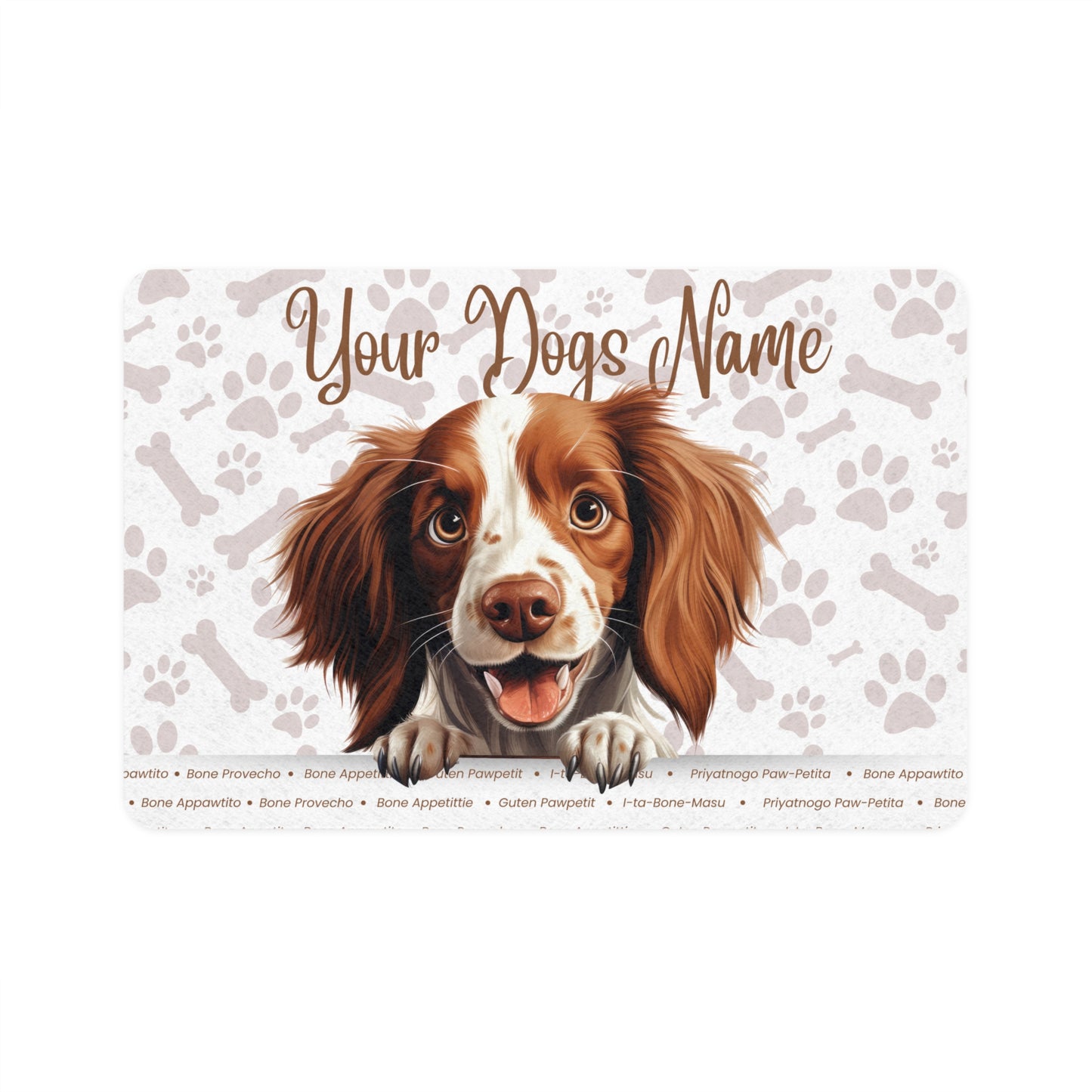 Irish Red and White Setter Personalized Pet Food Mat for Dogs, Customized Dog Feeding Mat, Animal Lover Gift, Dog Owner Essential, Pet Accessory