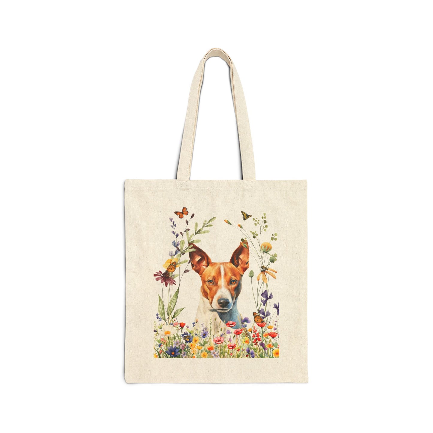 Basenji Canvas Tote Bag