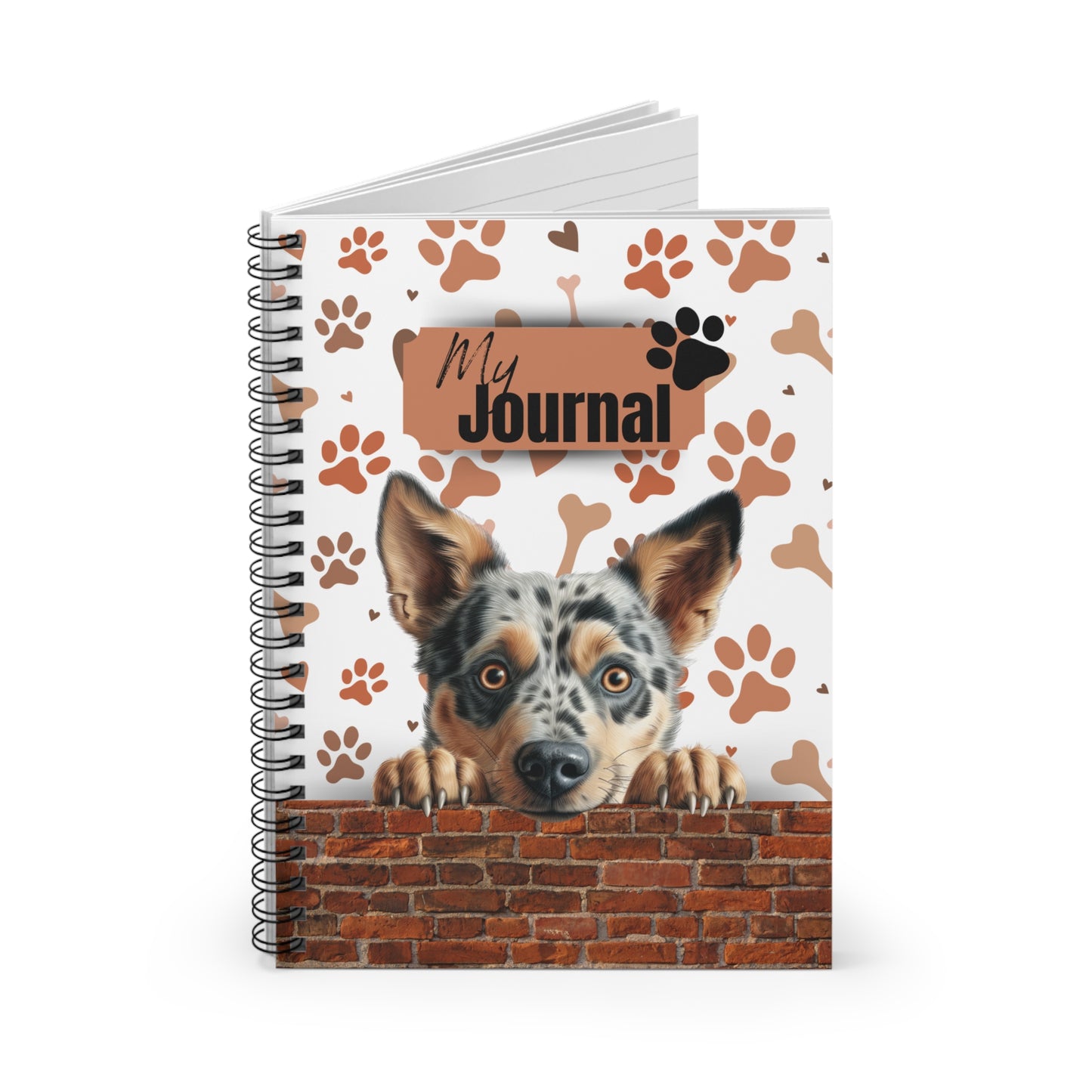 Australian Cattle Dog Spiral Notebook - Ruled Line