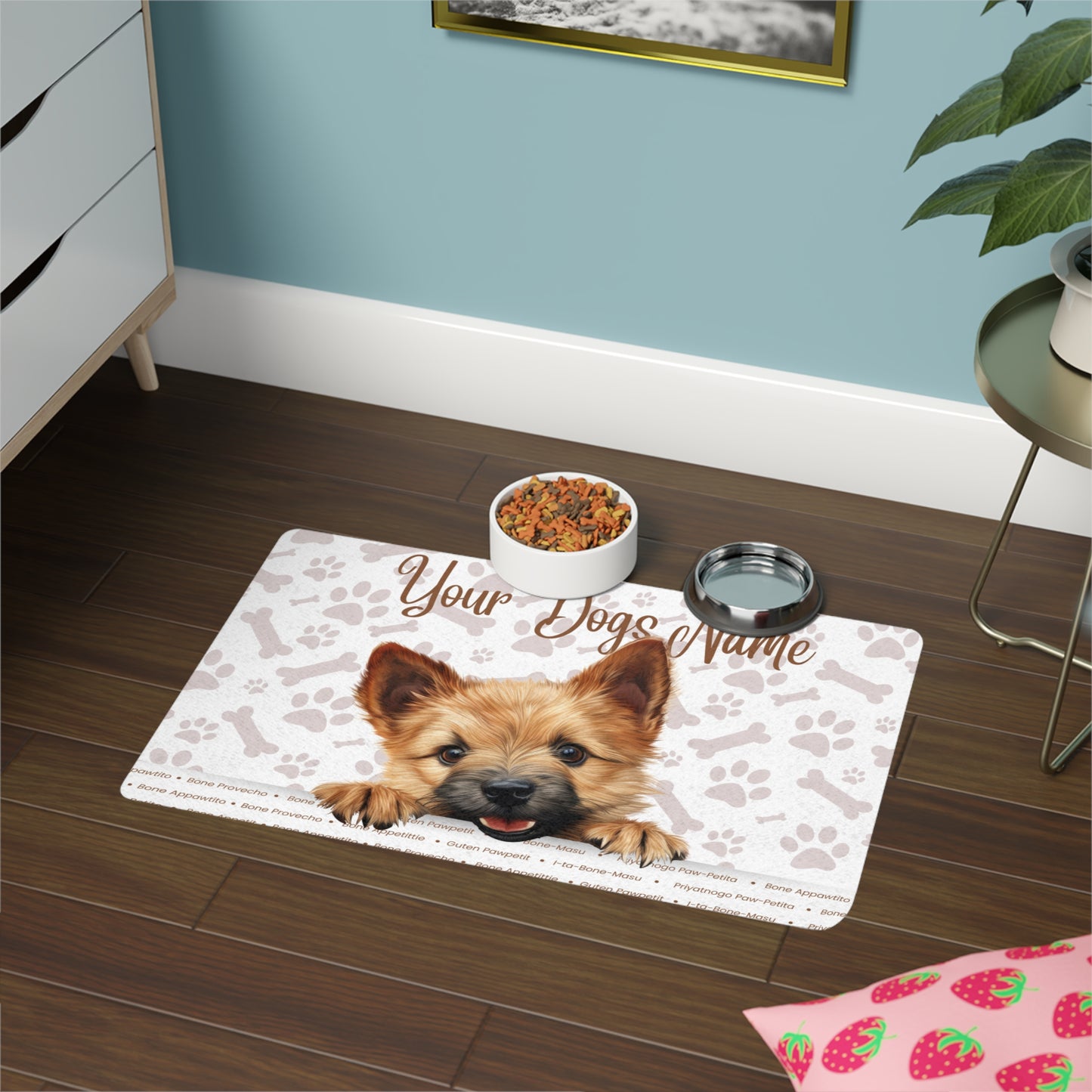 Norwich Terrier Personalized Pet Food Mat, Custom Dog Food Mat, Dog Feeding Mat, Cute Pet Mat, Dog Lovers Gift