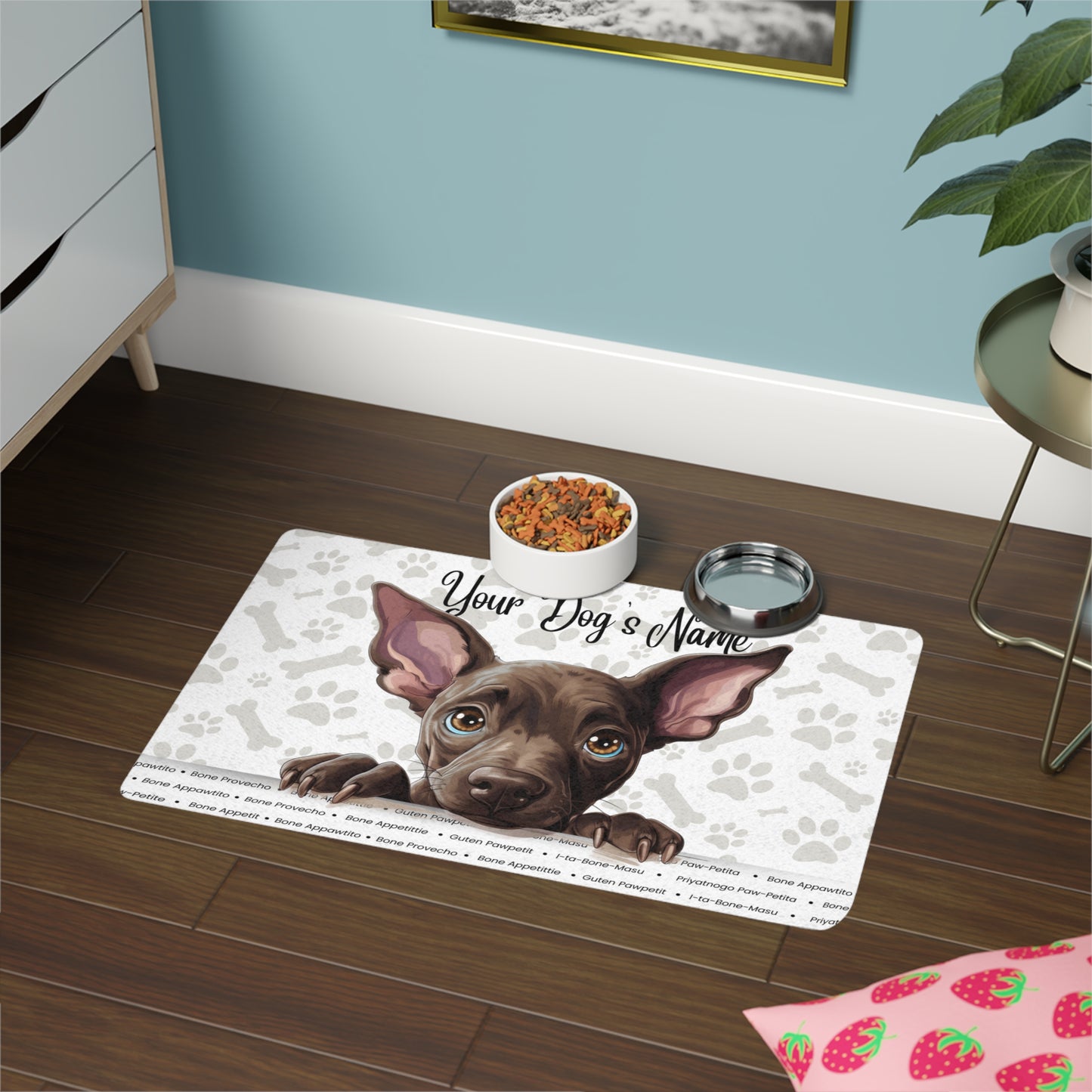 Xoloitzcuintli Personalized Pet Food Mat, Custom Dog Food Mat, Dog Feeding Mat, Cute Pet Mat, Dog Lovers Gift