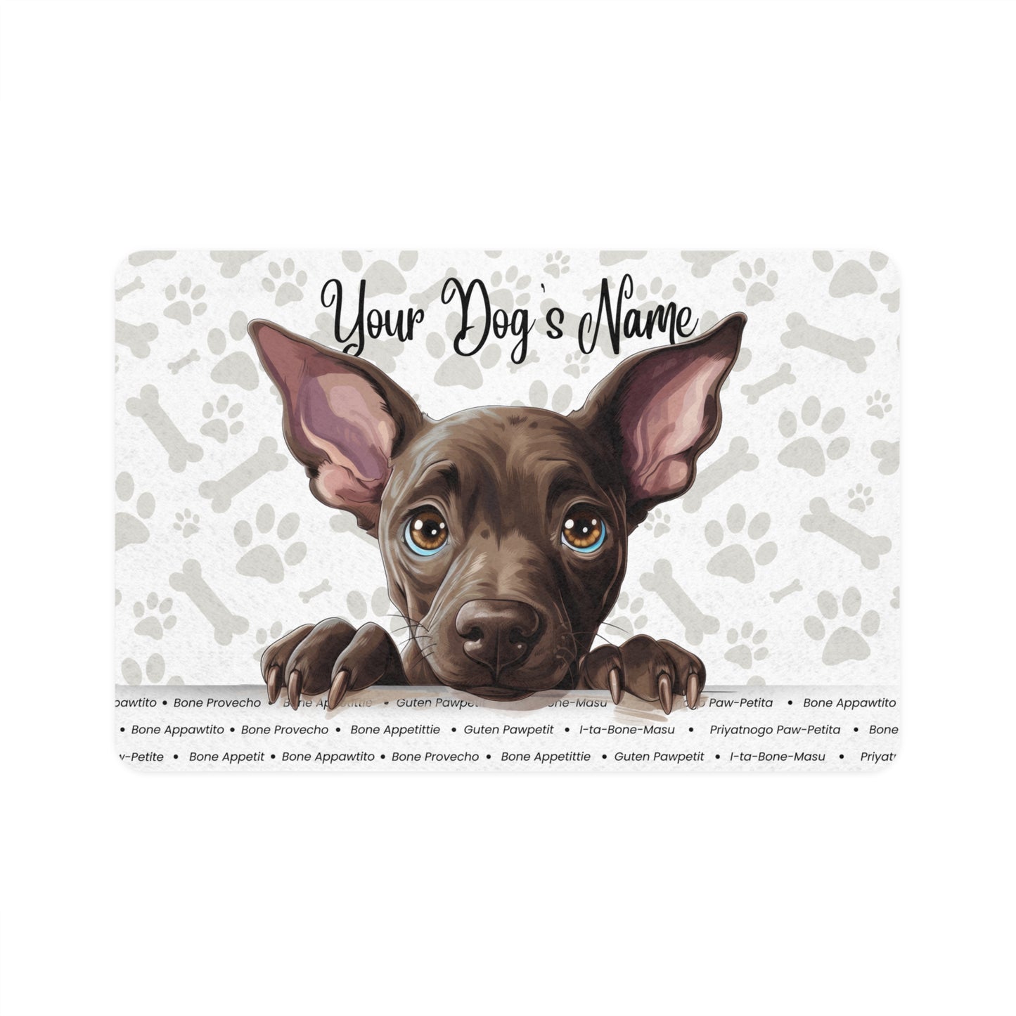 Xoloitzcuintli Personalized Pet Food Mat, Custom Dog Food Mat, Dog Feeding Mat, Cute Pet Mat, Dog Lovers Gift