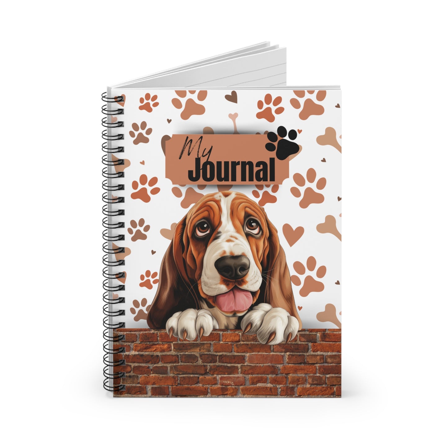 Basset Hound Spiral Notebook - Ruled Line