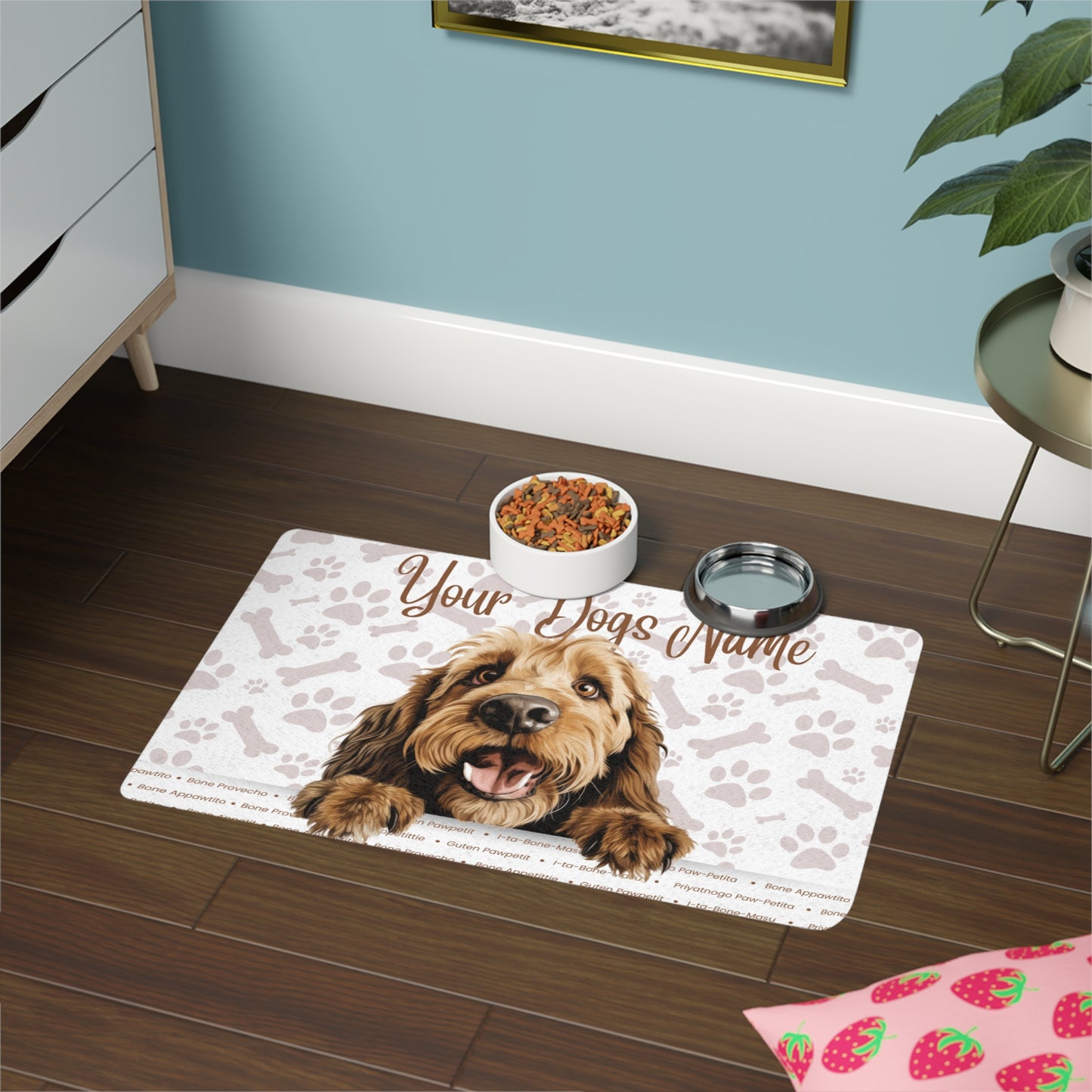 Otterhound Personalized Pet Food Mat, Custom Dog Food Mat, Dog Feeding Mat, Cute Pet Mat, Dog Lovers Gift
