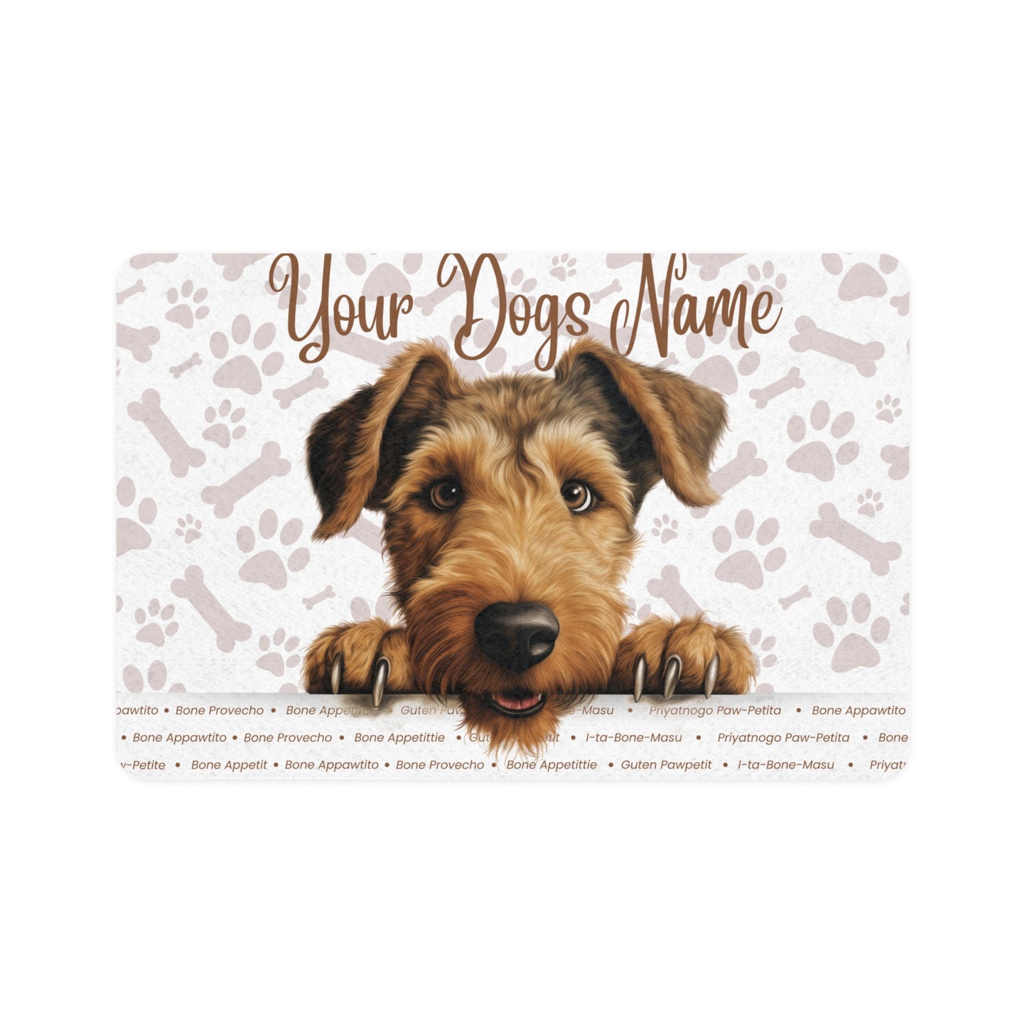 Welsh Terrier Personalized Pet Food Mat, Custom Dog Food Mat, Dog Feeding Mat, Cute Pet Mat, Dog Lovers Gift