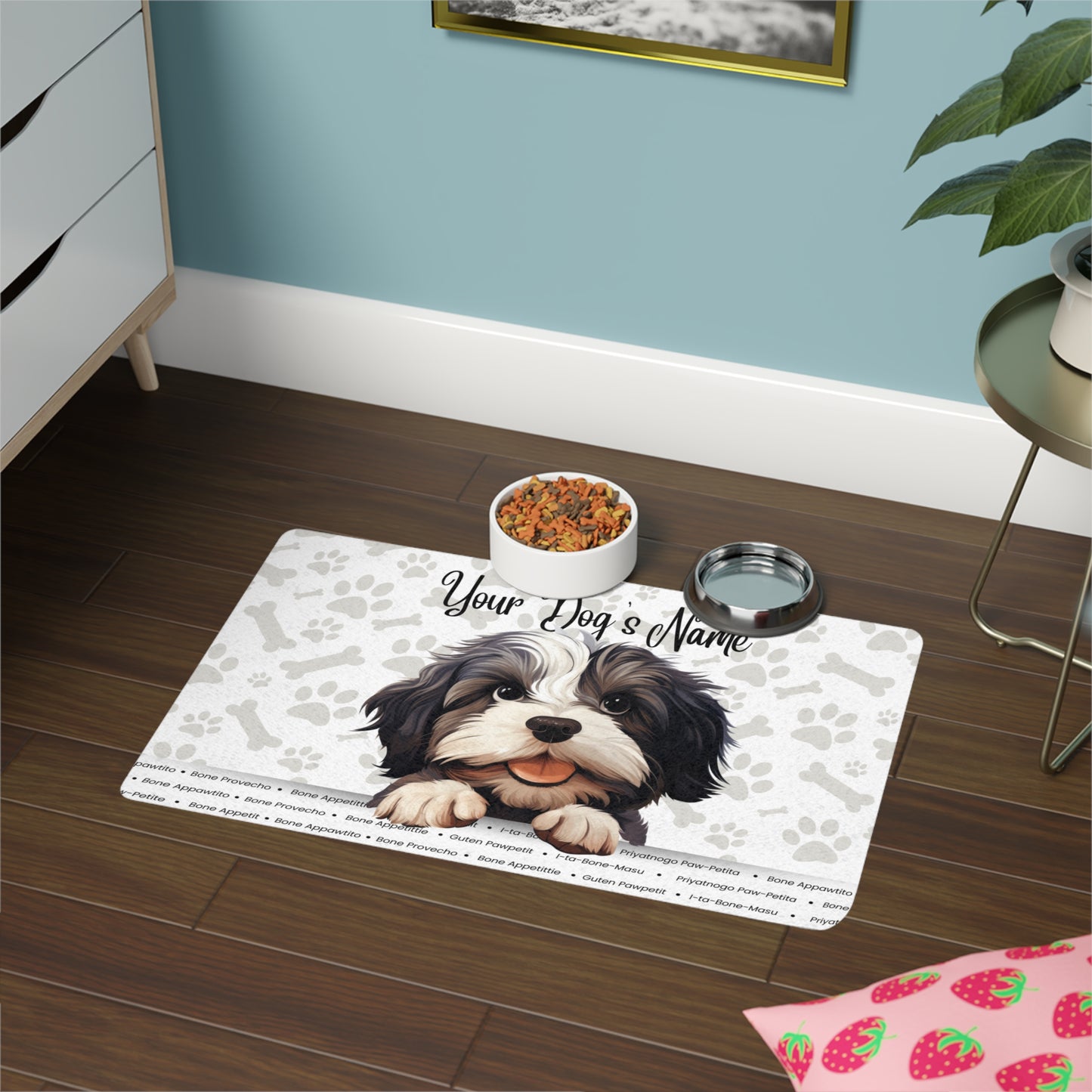 Lowchen Personalized Pet Food Mat, Custom Dog Food Mat, Dog Feeding Mat, Cute Pet Mat, Dog Lovers Gift