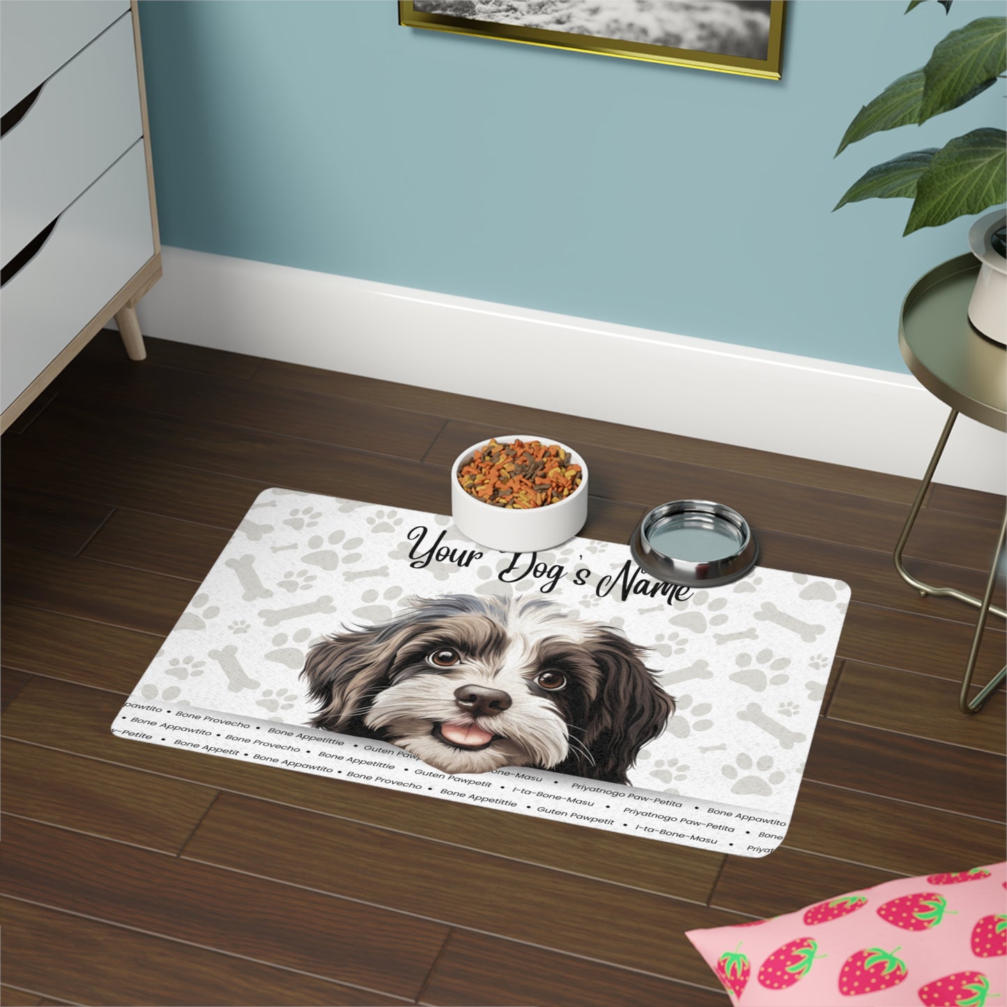Havanese Custom Pet Food Mat, Personalized Dog Feeding Mat, Washable Pet Placemats, Fun Pet Accessories, Dog Lover Gift