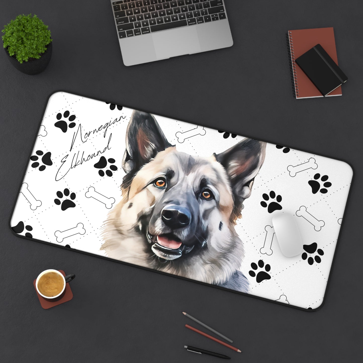 Norwegian Elkhound Desk Mat