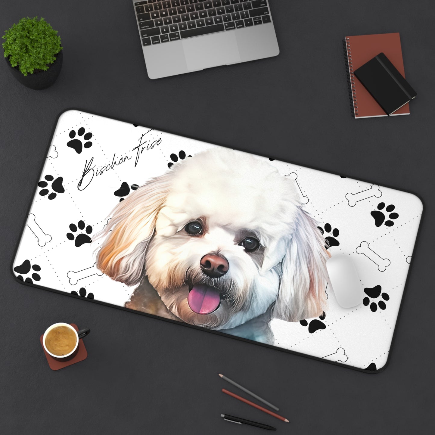 Bischon Frise Desk Mat