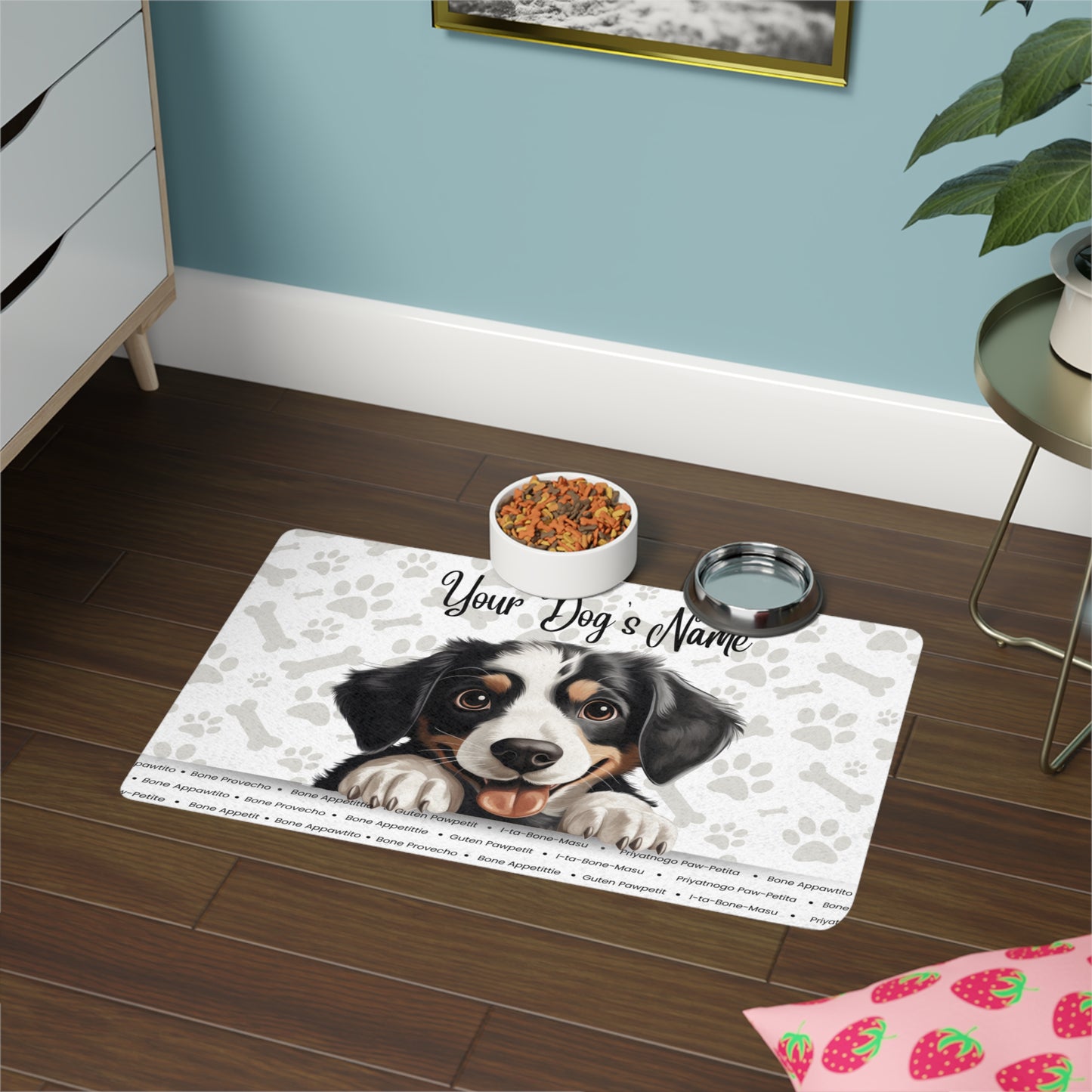 Appenzeller Sennehund Personalized Dog Food Mat, Custom Pet Feeding Station, Cute Dog Mat, Gourmet Pet Decor, Unique Gift for Dog Lovers