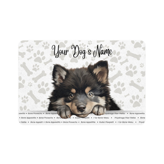 Finnish Lapphund Personalized Pet Food Mat, Cute Dog Dining Mat, Custom Pet Feeder, Dog Bowl Mat, Puppy Gifts, Pet Care Accessories