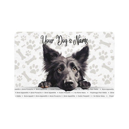 Belgian Sheep Dog Personalized Dog Food Mat, Custom Pet Feeding Mat, Animal Lover Gift, Dog Owner Accessory, Stylish Pet Decor