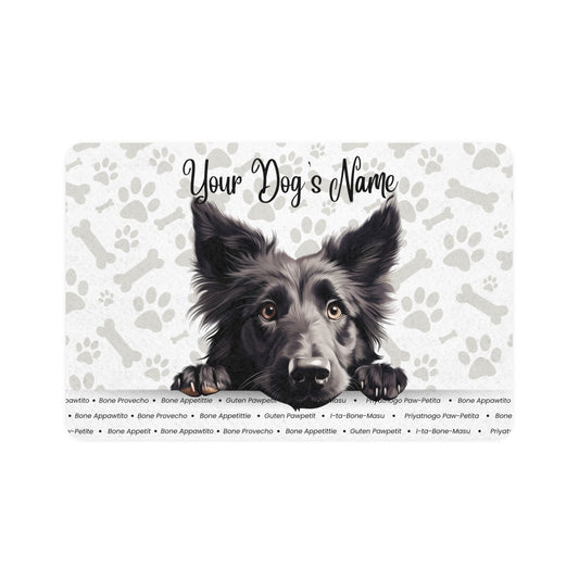 Belgian Sheep Dog Personalized Dog Food Mat, Custom Pet Feeding Mat, Animal Lover Gift, Dog Owner Accessory, Stylish Pet Decor