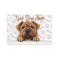 Shar-Pei Personalized Pet Food Mat, Custom Dog Food Mat, Dog Feeding Mat, Cute Pet Mat, Dog Lovers Gift