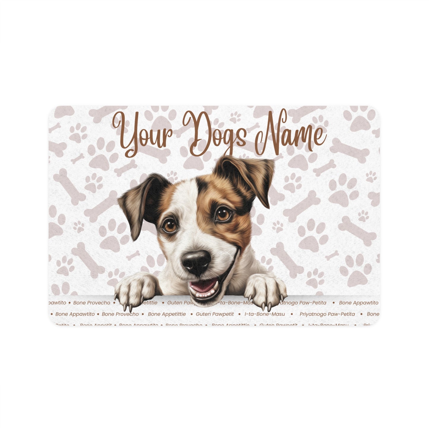 Parson Russell Trainer Personalized Pet Food Mat, Custom Dog Food Mat, Dog Feeding Mat, Cute Pet Mat, Dog Lovers Gift