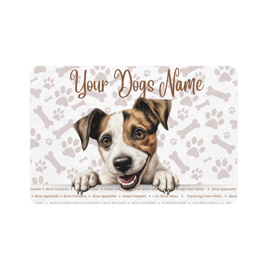 Parson Russell Trainer Personalized Pet Food Mat, Custom Dog Food Mat, Dog Feeding Mat, Cute Pet Mat, Dog Lovers Gift
