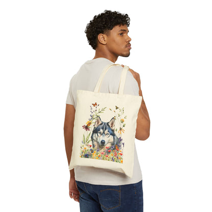 Siberian Huskey Canvas Tote Bag