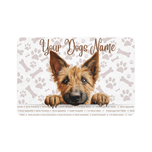 Berger Picard Customizable Dog Food Mat, Personalized Pet Feeding Station, Dog Bowl Mat, Dog Lover Gift, Tailored Pet Decor