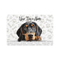 Black and Tan Coonhound Personalized Pet Food Mat with Custom Name, Dog Feeding Mat, Pet Bowl Mat, Customizable Dog Mat, Dog Lover Gift, Pet Accessory