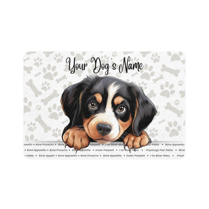 Entlebucher Mountain Custom Pet Food Mat - Personalized Dog Feeding Mat, Pet Lover Gift, Dog Supplies, Kitchen Decor, Pet Accessories