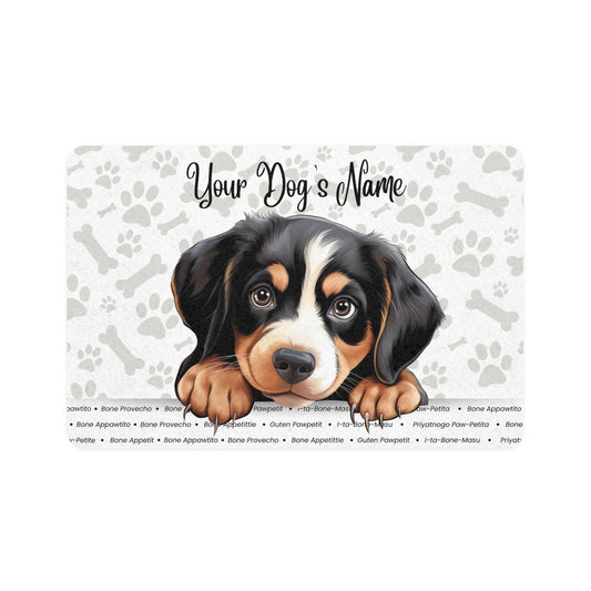 Entlebucher Mountain Custom Pet Food Mat - Personalized Dog Feeding Mat, Pet Lover Gift, Dog Supplies, Kitchen Decor, Pet Accessories