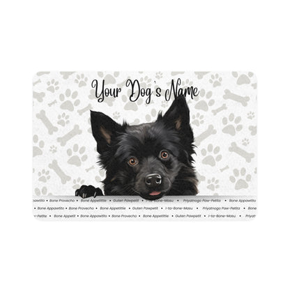 Schipperke Personalized Pet Food Mat, Custom Dog Food Mat, Dog Feeding Mat, Cute Pet Mat, Dog Lovers Gift