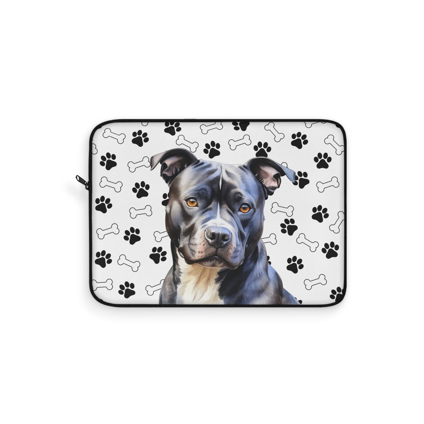 Black Staffordshire Bull Terrier Laptop Sleeve
