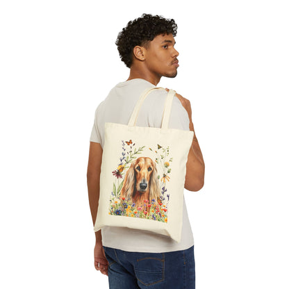 Afghan Hound Tote Bag  Canvas Dog Lover Tote Bag