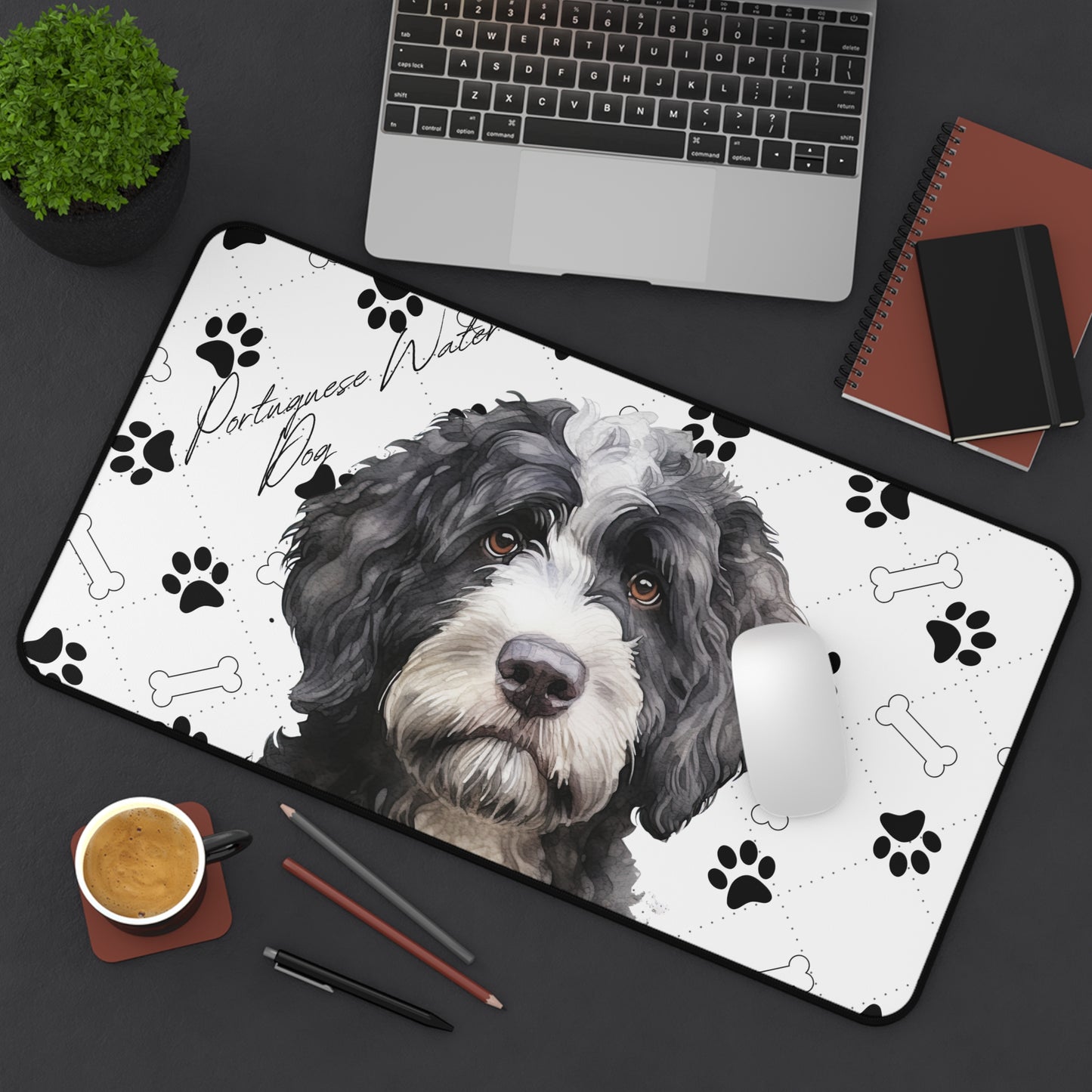 Portuguese Water Dog Desk Mat