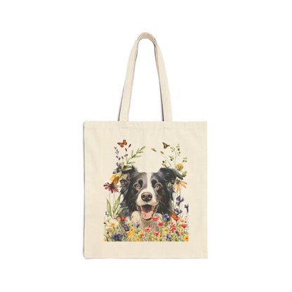 Border Collie Canvas Tote Bag