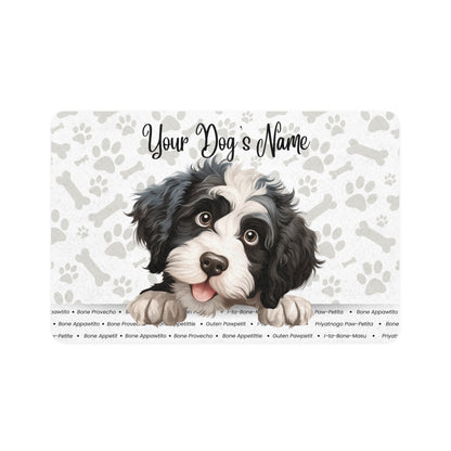 Portuguese Water Dog Personalized Pet Food Mat, Custom Dog Food Mat, Dog Feeding Mat, Cute Pet Mat, Dog Lovers Gift