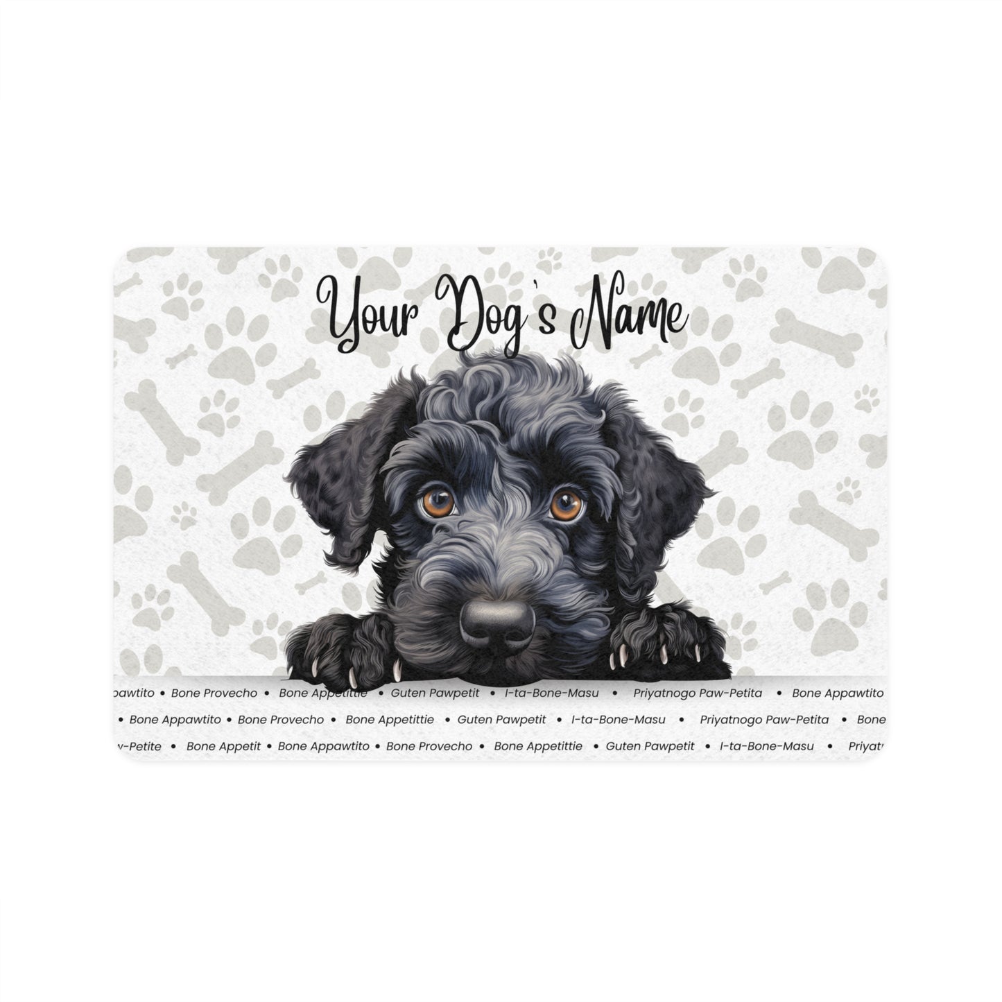 Kerry Blue Terrier Personalized Pet Food Mat, Custom Dog Food Mat, Dog Feeding Mat, Cute Pet Mat, Dog Lovers Gift