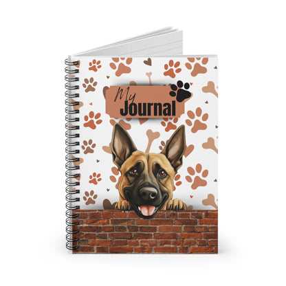 Belgian Malinois Spiral Notebook - Ruled Line
