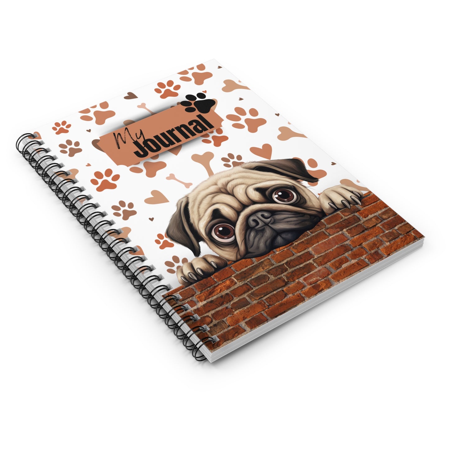 Pug Spiral Notebook - Ruled Line
