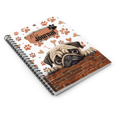 Pug Spiral Notebook - Ruled Line