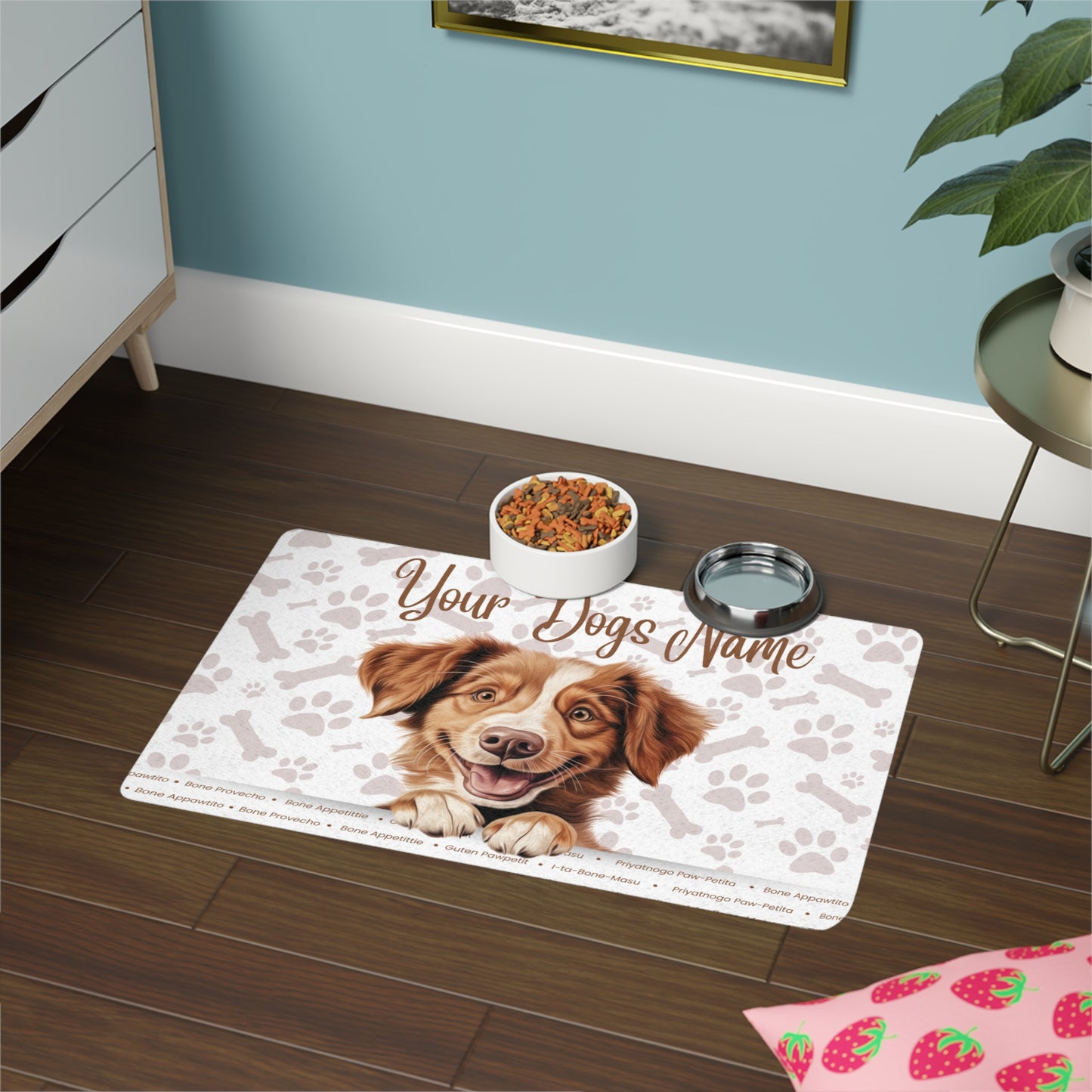 Nova Scotia Duck Tolling Retriever Personalized Pet Food Mat, Custom Dog Food Mat, Dog Feeding Mat, Cute Pet Mat, Dog Lovers Gift