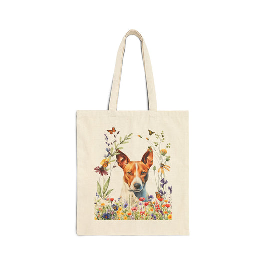 Basenji Canvas Tote Bag