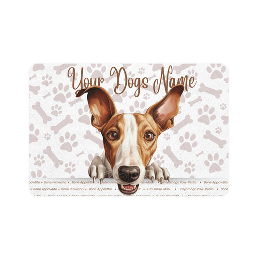 Ibizn Hound Personalized Pet Food Mat, Custom Dog Mat, Dog Feeding Station, Fun Pet Decor, Dog Lover Gift