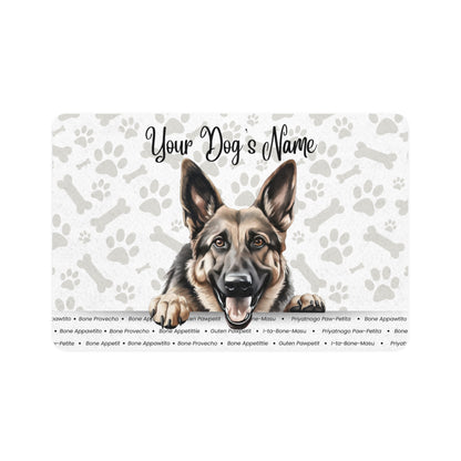 German Shepherd Personalized Pet Food Mat for Dogs, Custom Pet Mat, Dog Feeding Mat, Durable Dog Placemats, Home Pet Accessories