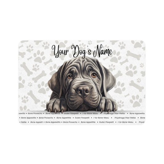 Neopolitan Mastiff Personalized Pet Food Mat, Custom Dog Food Mat, Dog Feeding Mat, Cute Pet Mat, Dog Lovers Gift