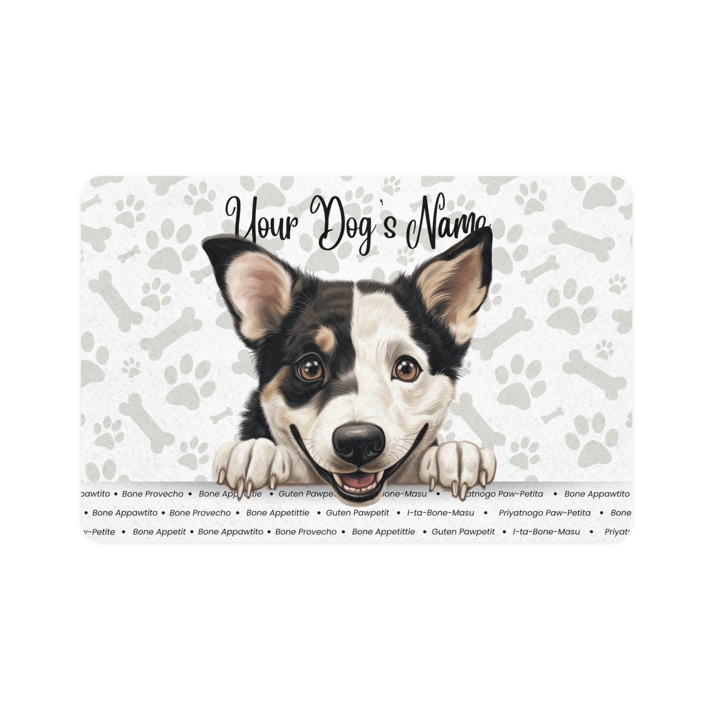 Canaan Personalized Pet Food Mat - Custom Dog Feeding Station, Dog Bowl Placemat, Puppy Gift, Home Decor, Pet Lovers