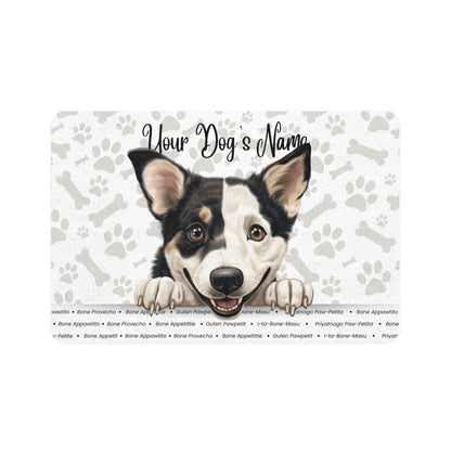 Canaan Personalized Pet Food Mat - Custom Dog Feeding Station, Dog Bowl Placemat, Puppy Gift, Home Decor, Pet Lovers