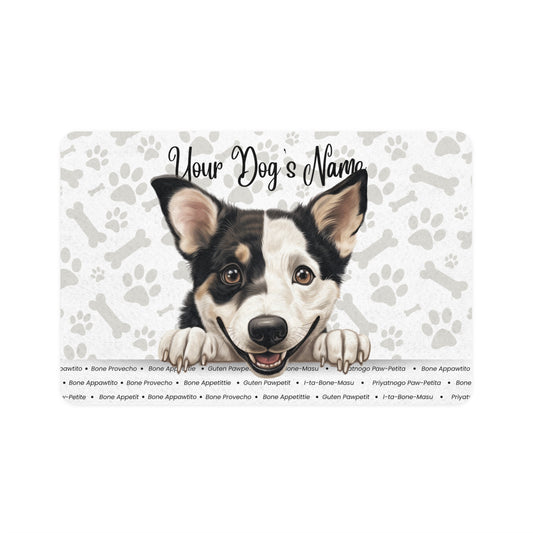 Canaan Personalized Pet Food Mat - Custom Dog Feeding Station, Dog Bowl Placemat, Puppy Gift, Home Decor, Pet Lovers